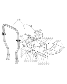 Seat And Floor Panel Assembly Diagram and Parts List for M60-KH (53BH8CT6050-27HP-OHV)(2009 & Before) Cub Cadet Lawn Tractor